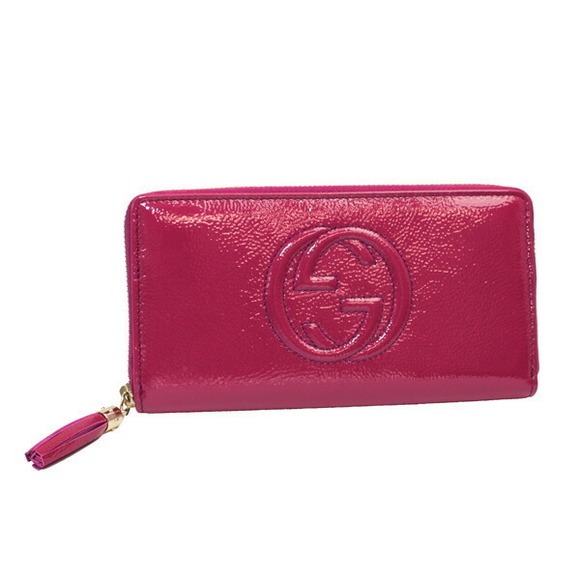 Gucci Wallet Patent Zip Soho Zip Soft Leather Long - Picture 1 of 3